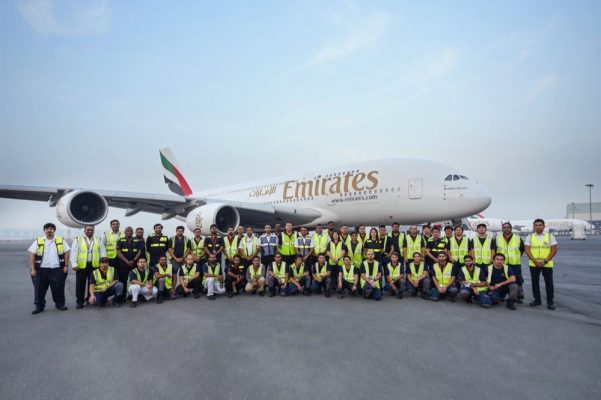 First Emirates A380 rolls in for full cabin refresh and refit