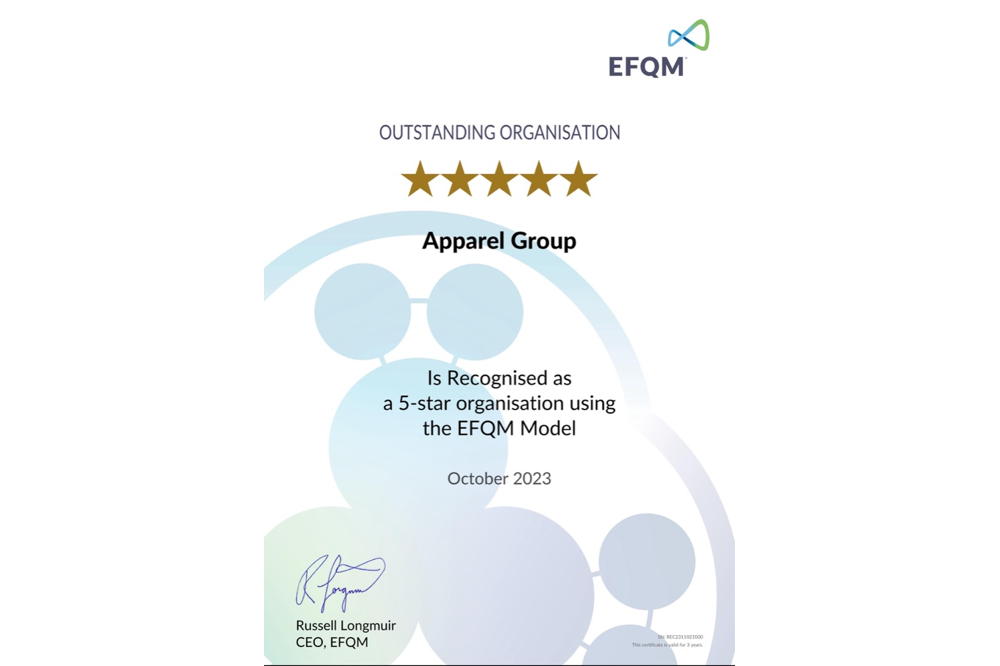 Apparel Group Awarded EFQM 5-Star Recognition for Outstanding Business Excellence