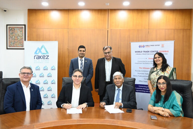 MoU signing between RAKEZ and AIAI at World Trade Centre Mumbai