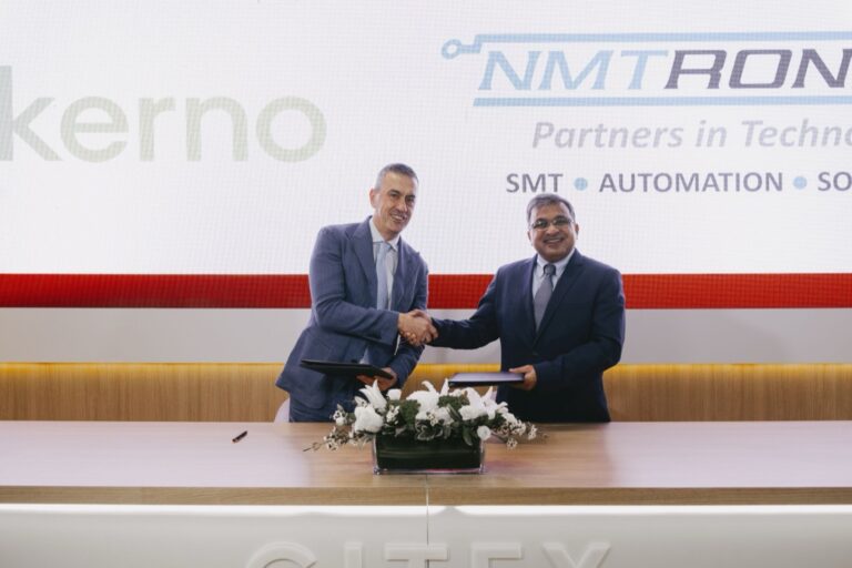 PHOTO1_Kerno Enterprises and NMTronics signing agreement L-R Demetrio Russo CEO- Kerno Enterprises FZE and Soni Saran Singh, Founder, MD and CEO of NMTronics India